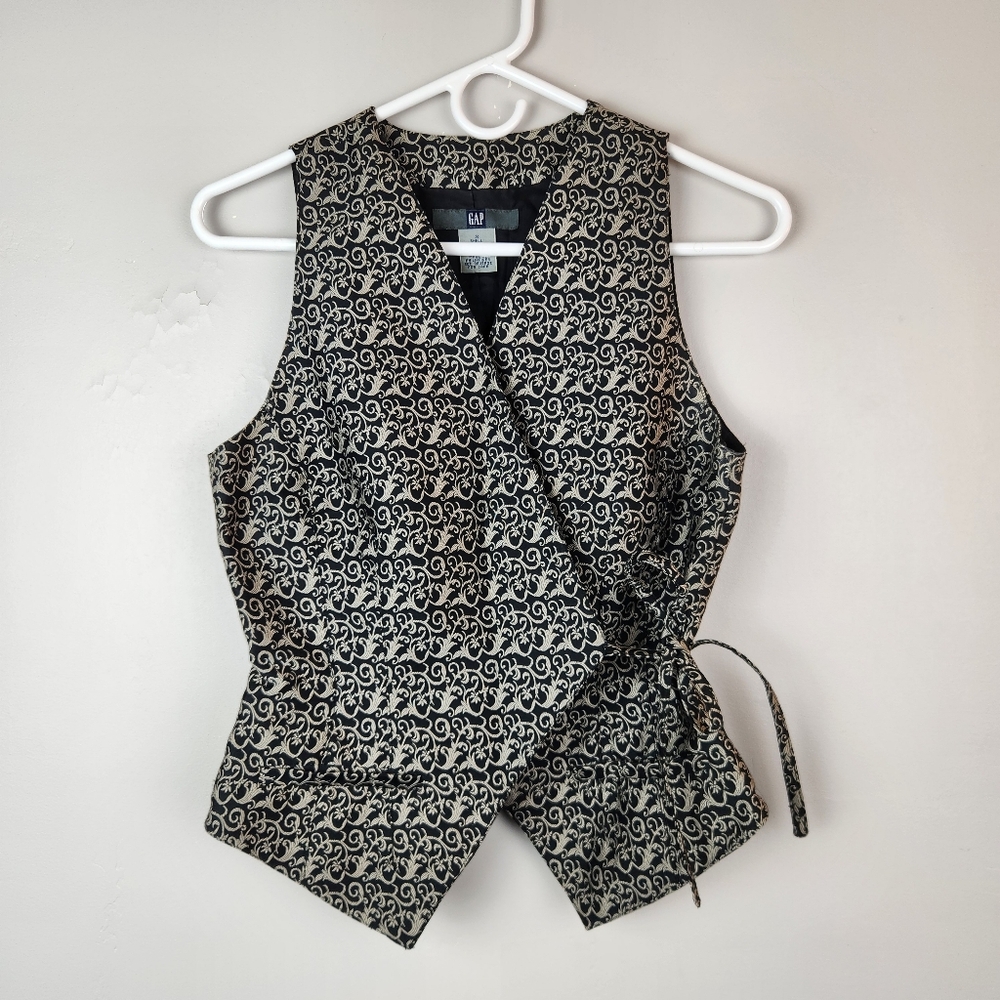 Vintage Y2k GAP  Jacquard Wrap Vest